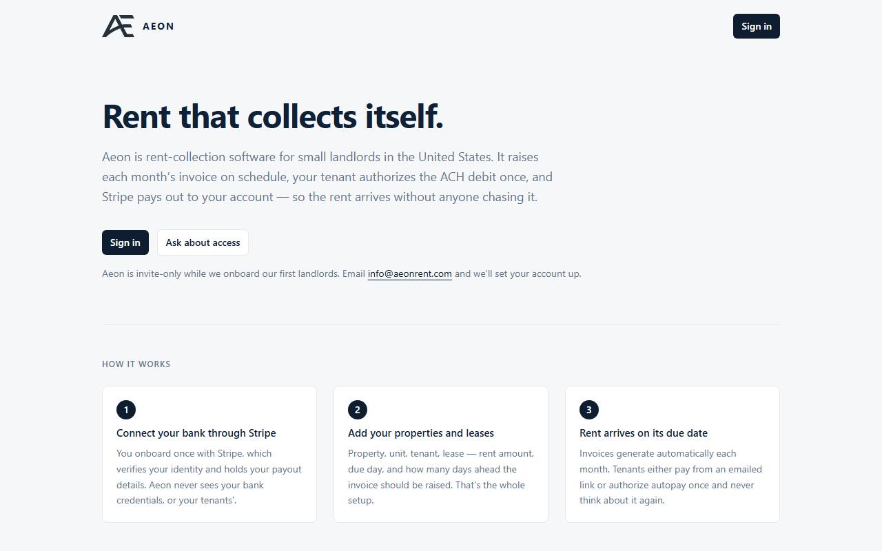 Aeon rent collection software